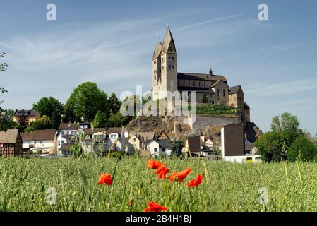 St. Lubentius-Kirche in Dietkirchen, Landkreis Limburg-Lahn, Hessen, Deutschland Stockfoto