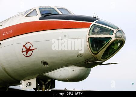 Interflug, Fluggesellschaft der DDR, Tupolews, Magdeburg, Sachsen-Anhalt, Deutschland. Stockfoto