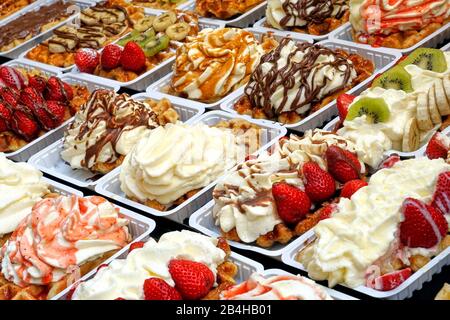 Europa, Belgien, Brüssel, Brüsseler Waffeln, Belgische Waffeln Stockfoto