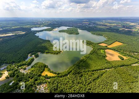 , Halterner Stausee, 04.08.2013, Luftbild, Deutschland, Nordrhein-Westfalen, Ruhrgebiet, Haltern am See Stockfoto