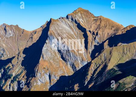 Laufbacher-Eck-Weg, Rädlergrat am Himmelhorn, 2111m, Schneck, 2268m und Himmeleck, 2145m, Allgäuer Alpen, Allgäuer, Bayern, Deutschland, Europa Stockfoto