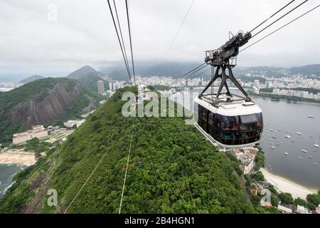 Schöner Blick von Der Seilbahn Sugar Loaf auf die Landschaft der Stadt, Rio de Janeiro, Brasilien Stockfoto