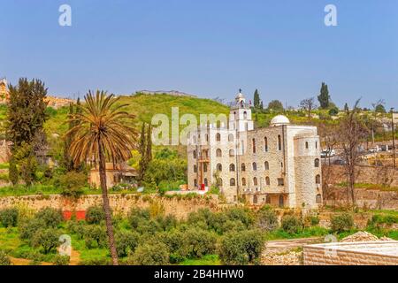 Israel, Ölberg, Garten Gethsemane und Kirche der Nationen, Jerusalem Stockfoto