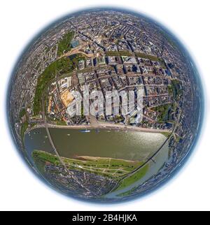 , Altschlepp von Düsseldorf am Rhein, 13.05.2013, Luftbild, Deutschland, Nordrhein-Westfalen, Niederrhein, Düsseldorf Stockfoto