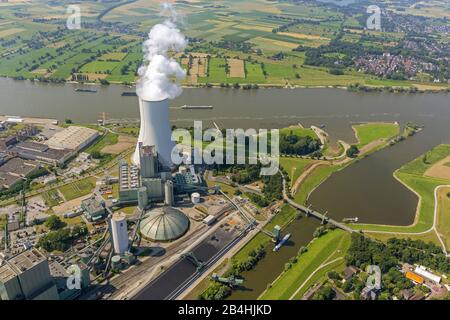 , Kohlekraftwerk Duisburg-Walsum am Rhein, 08.07.2013, Luftbild, Deutschland, Nordrhein-Westfalen, Ruhrgebiet, Duisburg Stockfoto