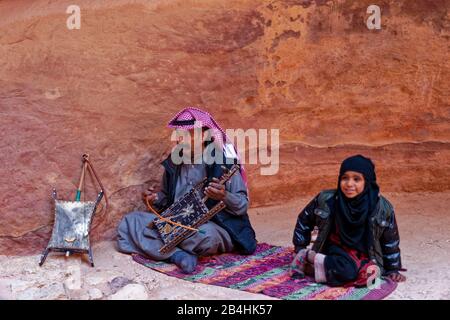 Jordan, Beduinen in der Rockstadt Petra Stockfoto
