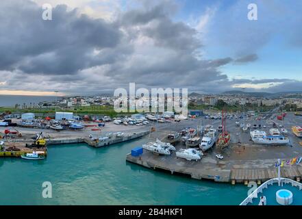 Crete, Hafen, Heraklion, Griechenland Stockfoto