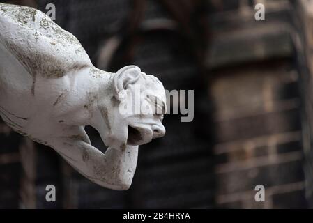 Deutschland, Sachsen, Meissen, Figuren auf der Albrechtsburg, erbaut im 15. Jahrhundert, gilt als älteste Burg Deutschlands. Stockfoto