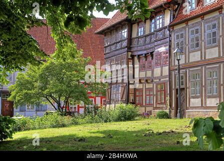 Renaissance-Fachwerkhaus Werners Haus im Fachwerkviertel, in Hildesheim, Niedersachsen, Deutschland Stockfoto