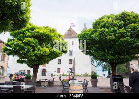 Schlossgebiet, Nyon, Schweiz Stockfoto