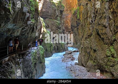 Partnachklamm in Reintal Garmisch-Partenkirchen, Loisachtal, Werdenfelser Land, Zugspitzland, Oberbayern, Bayern, Deutschland Stockfoto