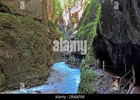 Partnachklamm in Reintal Garmisch-Partenkirchen, Loisachtal, Werdenfelser Land, Zugspitzland, Oberbayern, Bayern, Deutschland Stockfoto