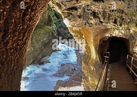 Partnachklamm in Reintal Garmisch-Partenkirchen, Loisachtal, Werdenfelser Land, Zugspitzland, Oberbayern, Bayern, Deutschland Stockfoto
