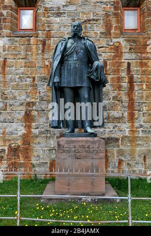 Bronzene Jammern, Denkmal zu Ehren von Kaiser Wilhelm I. König von Preßburg 1861-1888, Burg der Burg von Hohenzollern, Hechingen, Schwäbische Alb, Baden-Württemberg, Deutschland, Europa Stockfoto