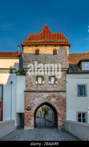 Bäckertor, historisches Stadttor, Landsberg am Lech, Oberbayern, Deutschland, Europa Stockfoto