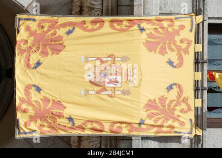 Wappen der spanischen Krone im Rathaus, Ãvila, Kastilien und León, Spanien, Europa Stockfoto