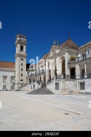 Europa, Portugal, Region Centro, Coimbra, Universität, Innenhof Stockfoto