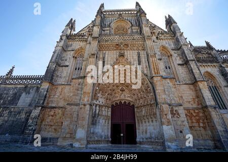 Europa, Portugal, Region Centro, Batalha, Mosteiro da Batalha, Dominikanisches Kloster in Batalha, Klosterkirche Stockfoto