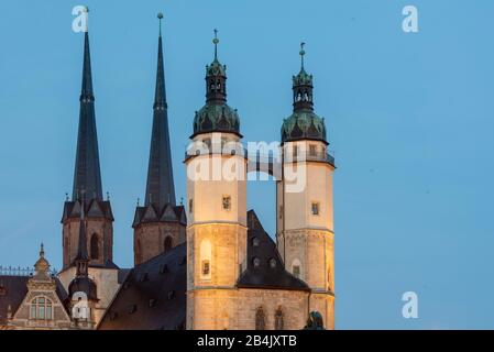 Deutschland, Sachsen-Anhalt, Halle, Marktkirche Unser Lieben Frauen, Saalstadt Halle. Stockfoto