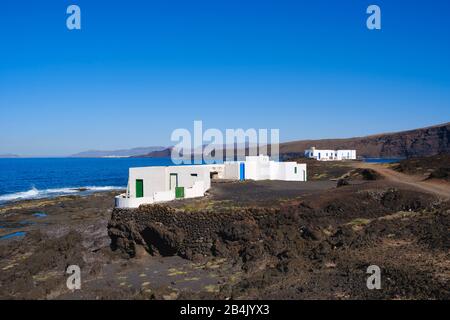 Häuser in Tenesar, Tinajo, Lanzarote, Kanarische Inseln, Spanien Stockfoto