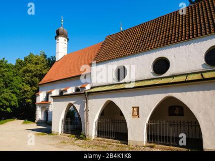 Loreto-Kapelle und Kirche St. Nikolai am Gasteig, Haidhausen, München, Oberbayern, Bayern, Deutschland Stockfoto