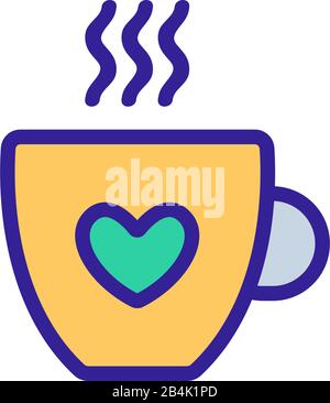 Vektor für Kaffeesymbole. Isolierte Darstellung des Kontursymbols Stock Vektor