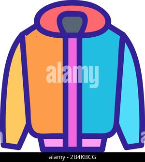 Symbolvektor für Winterjacke. Abbildung der isolierten Kontursymbole Stock Vektor