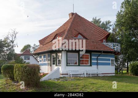 Deutschland, Mecklenburg-Vorpommern, Hiddensee, Asta Nielsen House bei Vitte, Insel Hiddensee. Stockfoto