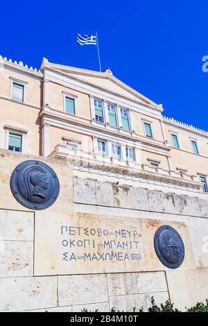 Parlamentsgebäude, Athen, Griechenland, Europa, Stockfoto