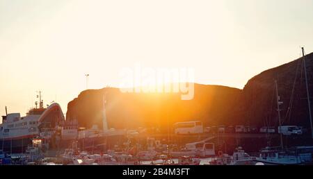 Hafen, Felsen, Insel, Stykkishólmur Stockfoto