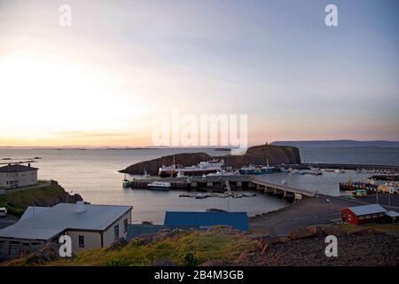 Hafen, Felsen, Insel, Stykkishólmur Stockfoto