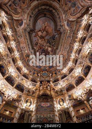 Markgrafen-Oper Bayreuth, inside, UNESCO-Weltkulturerbe, Franconia, Bayern, Deutschland Stockfoto