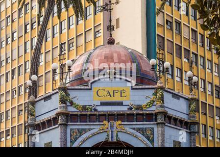 Spanien, Kanarische Inseln, Gran Canaria, Las Palmas de Gran Canaria, Triana Viertel, Parque San Telmo, reich verzierten, Cafe Stockfoto