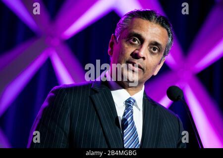 Raj Subramaniam, Präsident, Chief Operating Officer und Direktor der FedEx Corporation, spricht auf dem US-Handelskammer Aviation Summit in Waschen Stockfoto