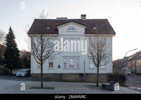 Deutschland, Niedersachsen, Clausthal-Zellerfeld, Goslar, Oberharz, Wohnhaus an der Marktkirche Stockfoto