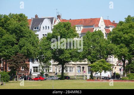 Alte Wohnbauten, Lübeck, Schleswig-Holstein, Deutschland, Europa Stockfoto