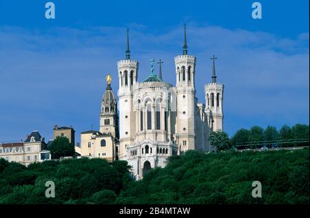 Basilika Notre Dame de Fourviere, Auvergne-<unk> ône-Alpen, Lyon, Frankreich Stockfoto