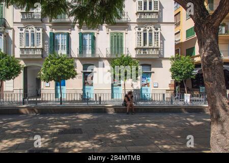 Eines Tages in Málaga; Impressionen aus dieser Stadt in Andalusien, Spanien. Pablo Picassos Geburtshaus. Stockfoto