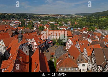 Historische Altstadt, Marktplatz, Schlitz, Vogelsbergkreis, Hessen, Deutschland Stockfoto