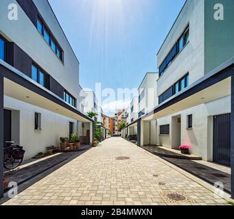 Deutschland, Sachsen, Leipzig, modernes Wohnviertel, Gentrifizierung, Stadtteil Plagwitz Stockfoto