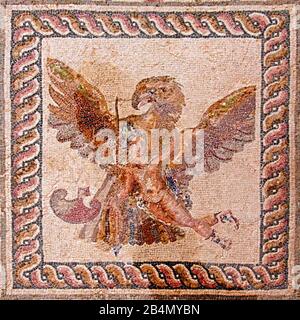 Archäologischer Park, Haus des Dionysos, entführte Zeus den jungen Ganymede, Zypern, griechischen Teil in Form eines Adlers Stockfoto