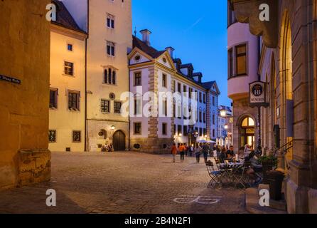 Hofbräuhaus und neues Rathaus am Rathausplatz in der Altstadt, Regensburg, Oberpfalz, Bayern, Deutschland Stockfoto