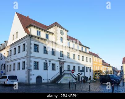 Hoyerswerda, Platz Marktplatz, Rathaus, Sachsen, Deutschland Stockfoto