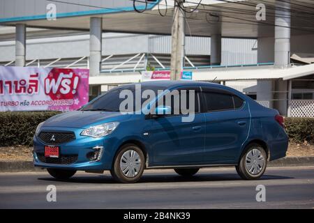 Chiangmai, Thailand - 13. Februar 2020: Privatwagen Mitsubishi Anziehen. Foto auf der Straße Nr. 121 ca. 8 km von der Innenstadt von Chiangmai, thailand. Stockfoto