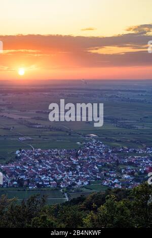 Neustadt an der Weinstraße, Dorf Diedesfeld, Rheintal an der Deutschen Weinstraße, Rheinland-Pfalz, Deutschland Stockfoto