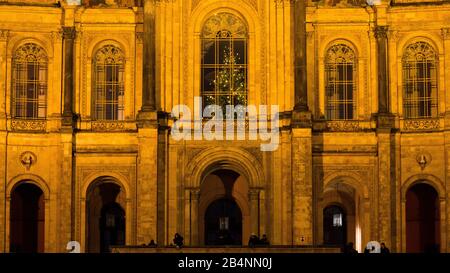 München, Bayerischer Landtag, Abendstimmung, Abenddämmerung, Advent, Weihnachten, Maximilian Stockfoto