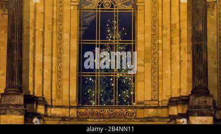 München, Bayerischer Landtag, Abendstimmung, Abenddämmerung, Advent, Weihnachten, Maximilian Stockfoto