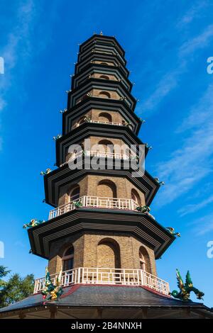 England, London, Richmond, Kew Gardens, der großen Pagode Stockfoto