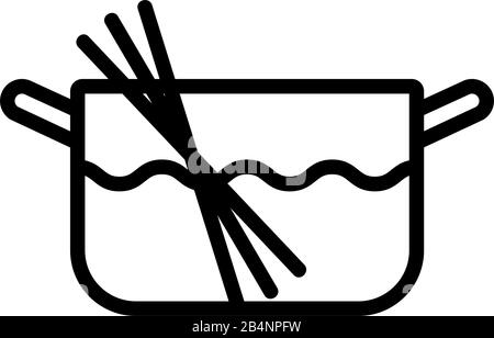 Nudel-Symbol-Vektor. Isolierte Darstellung des Kontursymbols Stock Vektor