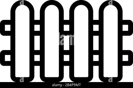 Symbolvektor für Holzzaun. Isolierte Darstellung des Kontursymbols Stock Vektor
